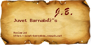 Juvet Barnabás névjegykártya